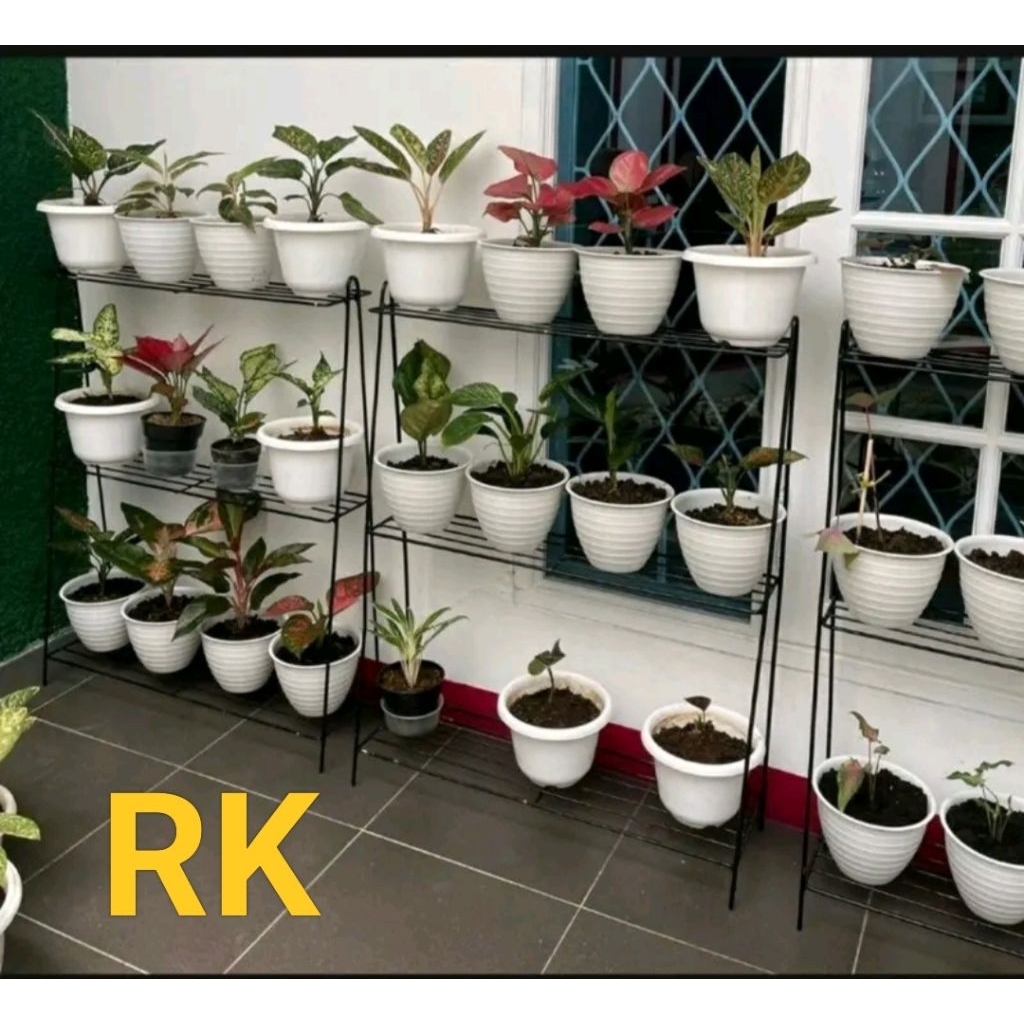 Rak bunga susun 3 naik minimalis modern terbaru rak bunga susun panjang 60cm