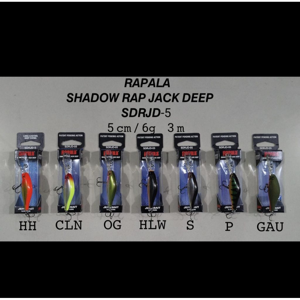LURE / UMPAN RAPALA SHADOW RAP JACK DEEP / SDRJD-05, 5cm / 6gram, 3meter