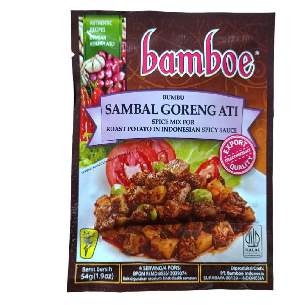 

Bumbu Instant Sambal Goreng Ati Hati Bamboe Bambu Bambo 54gr Bumbu Basah