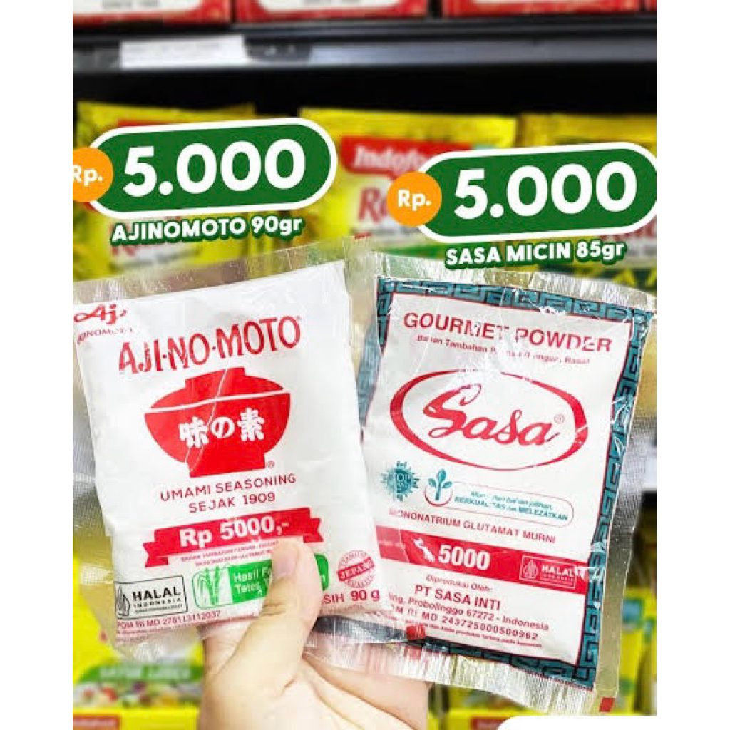 

Penyedap Rasa Ajinomoto 90gr & Sasa 85gr