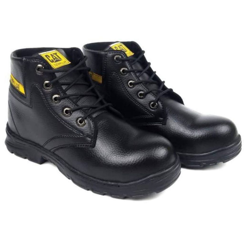 Sepatu Safety CAT Pria BootsSepatu Safety Kerja Kulit Sintesis Tali Ujung BesiSepatu Kerja Pria