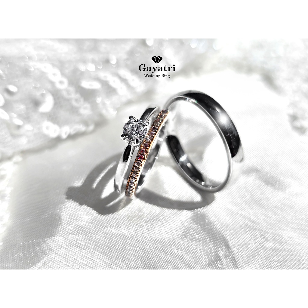 Cincin Pernikahan - Cincin Tunangan Couple Silver 925 | Desain Elegan