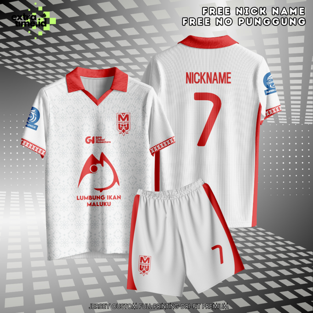 Jersey Malut Away 2025-2026 Liga 1 Jersey Bola Maluku Utara United Jersey Custom Baju Malut Sport