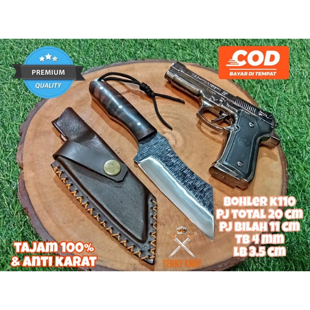 Pisau Skinner Bohler K110 Fulltang/Pisau Seset premium/pisau daging/Kulit/Pisau Buscraft