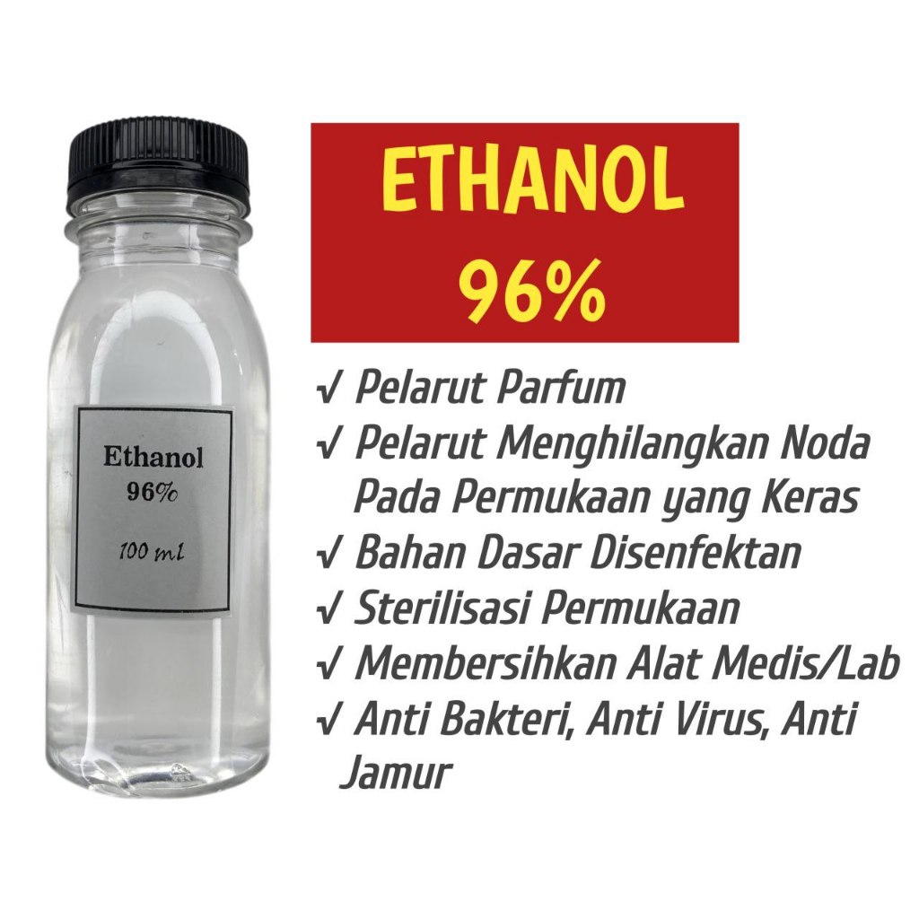 ETHANOL96 PERSEN 100ML CAMPURAN PARFUM PELARUT BIBIT PARFUM SPRAY TERBAIK