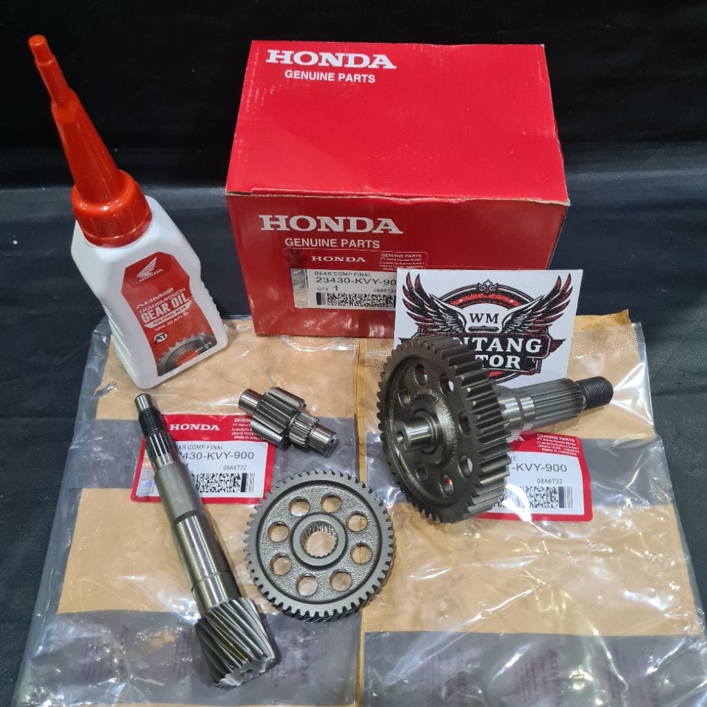 Gear Gigi Rasio Set+Oli Gardan KVY Honda Beat Karbu Scoopy Spacy Karbu
