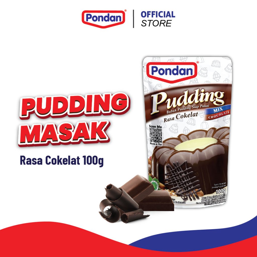 

(DISKON 30%) PONDAN Pudding Masak Mix Cokelat 100gr EXPIRED 6 FEBRUARI 2026