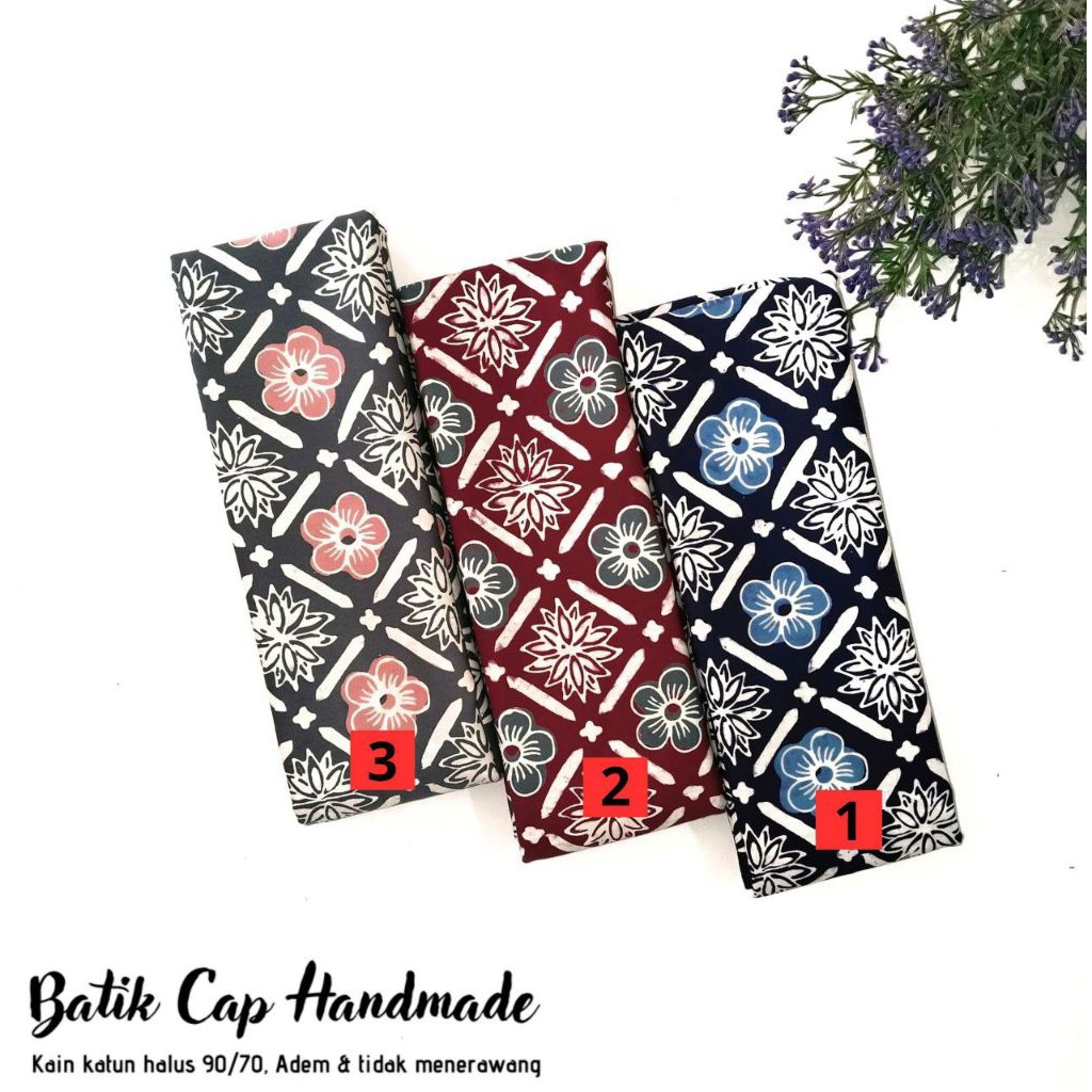 kain batik Cap Garutan Hitam Ungu / Grosir kain batik Murah Pekalongan