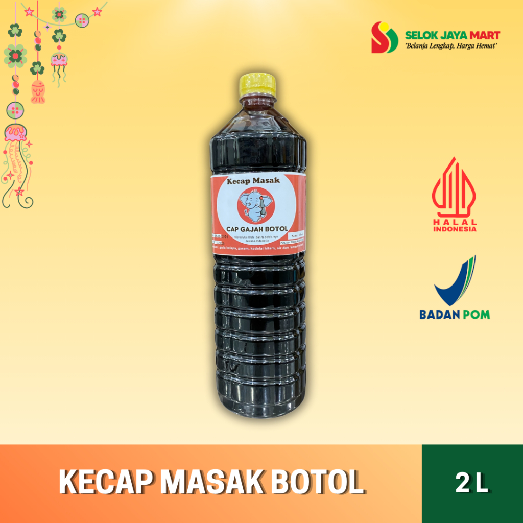 

KECAP MASAK BOTOL 2L - CAP GAJAH BOTOL
