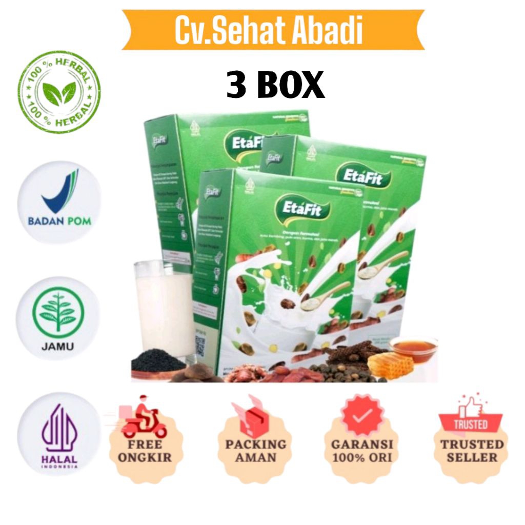 

Paket 3 Box - ET,,, AF ,,,IT Solusi Sesak Nafas Batuk Berdahak Bronkritis Asma TBC - Susu Herbal