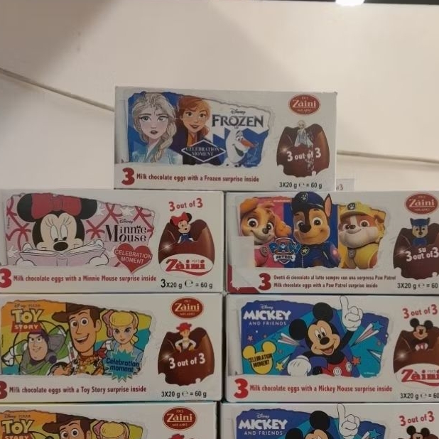 

ZAINI Coklat telur wif surprise inside per varian chocolate ( isi 3 ) 60gr