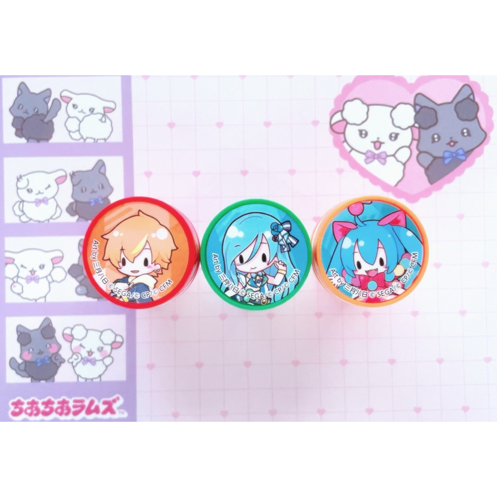 

|| PJSK Official Stamps !! || Official project sekai merch / merchandise || Akito , Shizuku , Miku || Hatsune Miku | Vocaloid || ink stamps ||