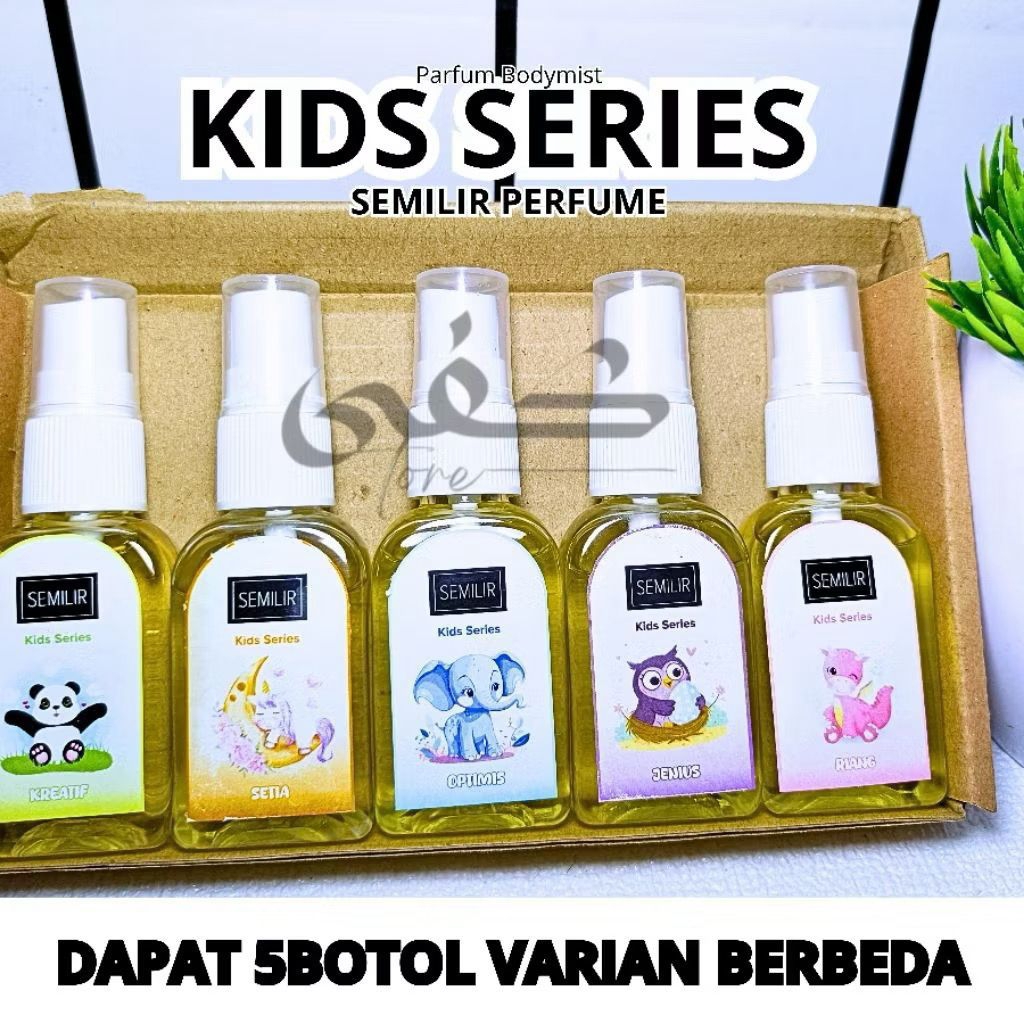 ￼Parfum Kidz Series dapat 5botol by Semilir Parfum 30ml aroma berbeda-beda, parfum anak 5botol viral