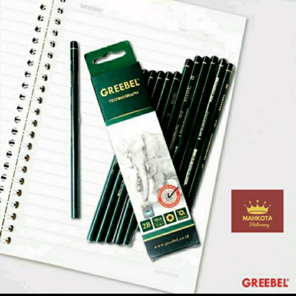 Pensil 2B 7018 GREEBEL Hijau/Pensil Greebel