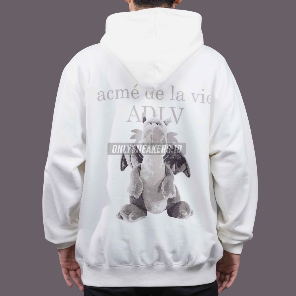 ADLV FUZZY DRAGON ARTWORK WHITE HOODIE