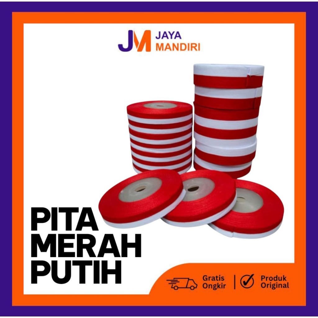 

Pita kain Merah Putih 1 Inch - 1/2 Inch(1 Pcs)