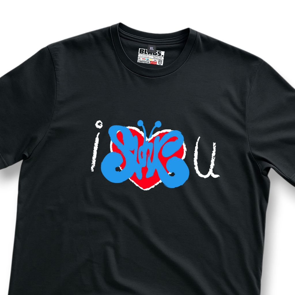 Slank U - Lengan Pendek - Baju Slank - Kaos Distro Slank Pria Wanita Unisex Hitam