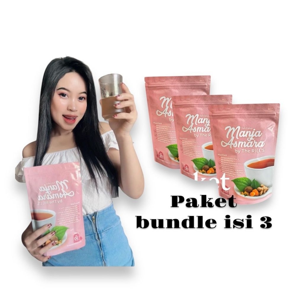 BUNDLE ISI 3PCS MANJA ASMARA by The Rill's Teh herbal Untuk Masalah kewanitaan