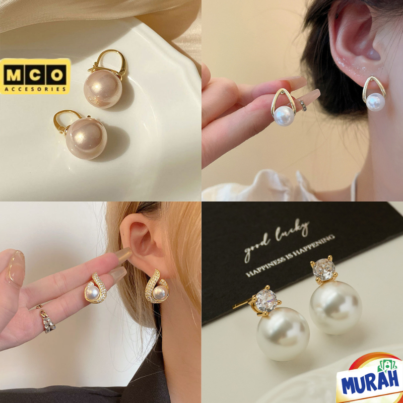 Set Anting Wanita Varian Mutiara Motif Anting Stud Tusuk Fashion Wanita JW36