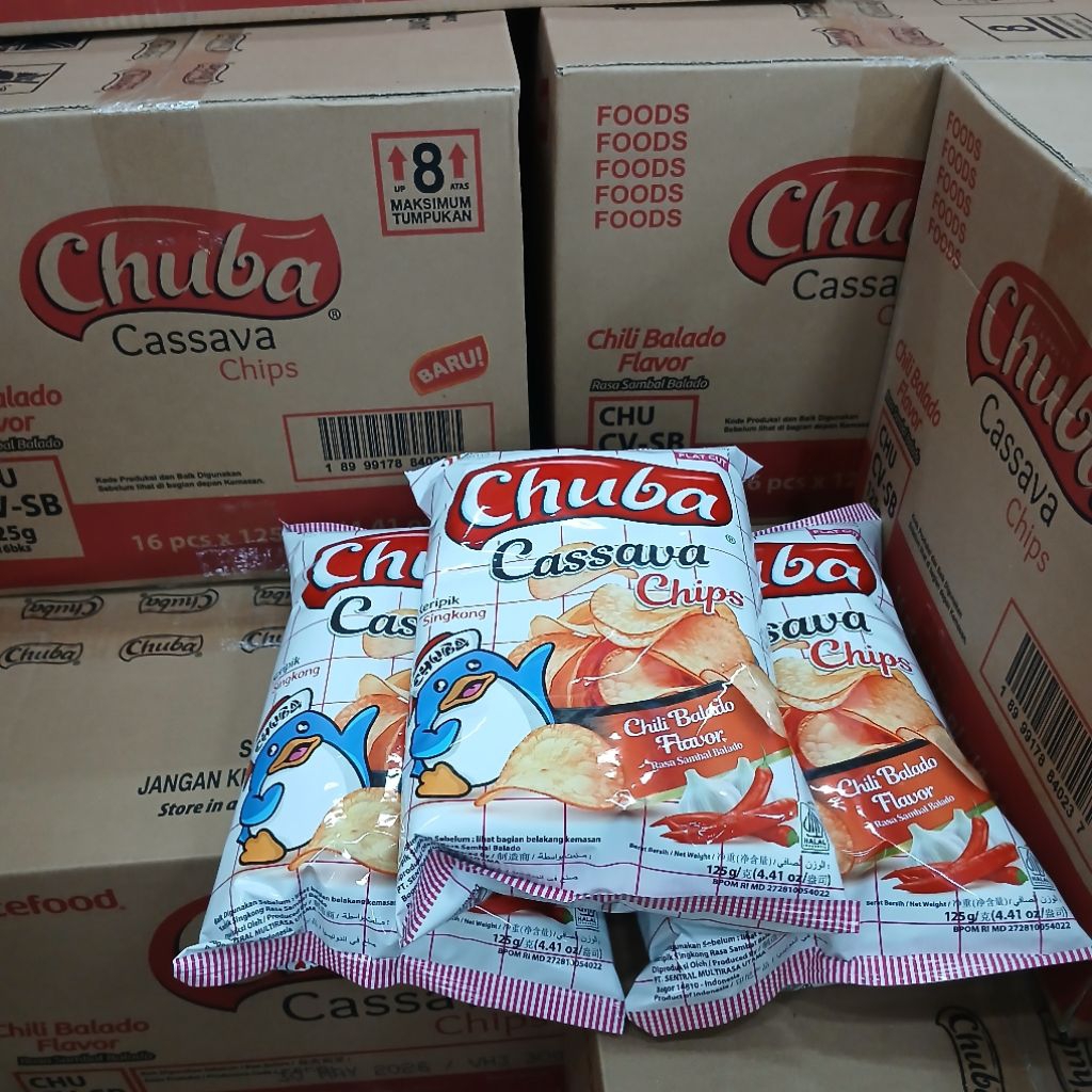 

Keripik Singkong Chuba Sambal Balado 1 Dus | 16 PCS x @125gr