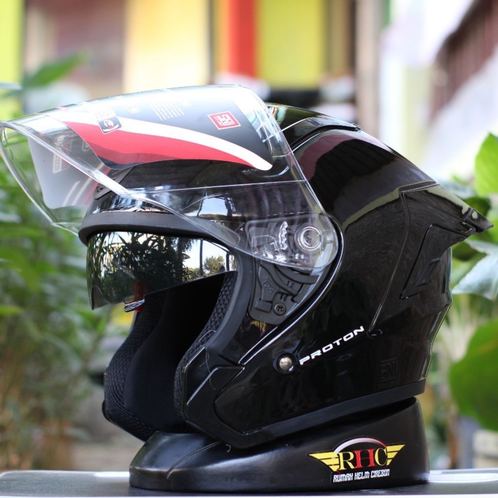 Helm Half face HRV Proton Double Visor Terbaru Original