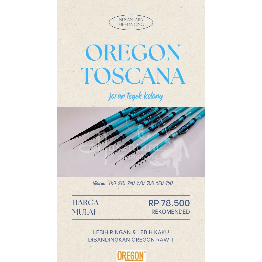 JORAN TEGEK KOLONG OREGON TOSCANA 180 210 240 270 300 360 450 CARBON KAKU RUAS PENDEK