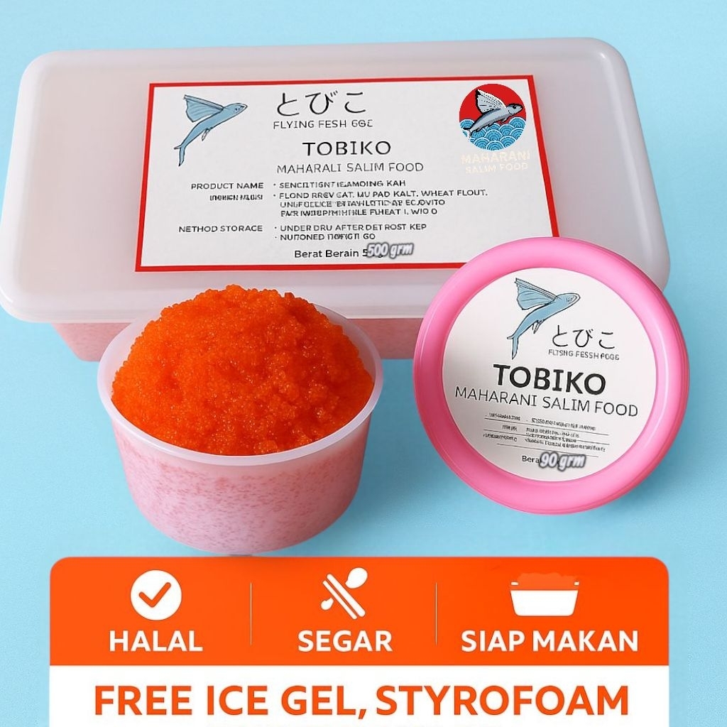 

TOBIKO ORANGE/TELUR IKAN TERBANG/PREMIUM GRADE A 500GRAM