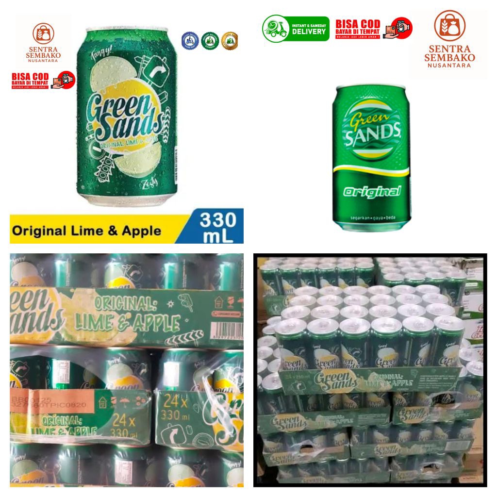

Green Sands 330ml – Isi 6 Kaleng (Original Lime Apple) | Packing Aman, Halal, Segel Pabrik, Garansi Pecah
