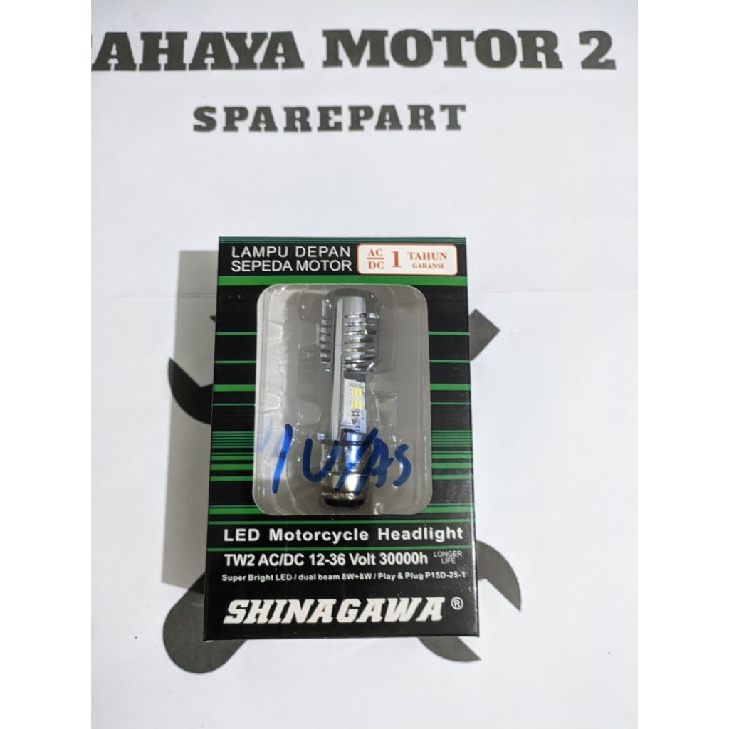 LAMPU DEPAN LED SHINAGAWA H6 BUAT MOTOR BEBEK DAN MATIC PNP ARUS AC/DC ORIGINAL SHINAGAWA