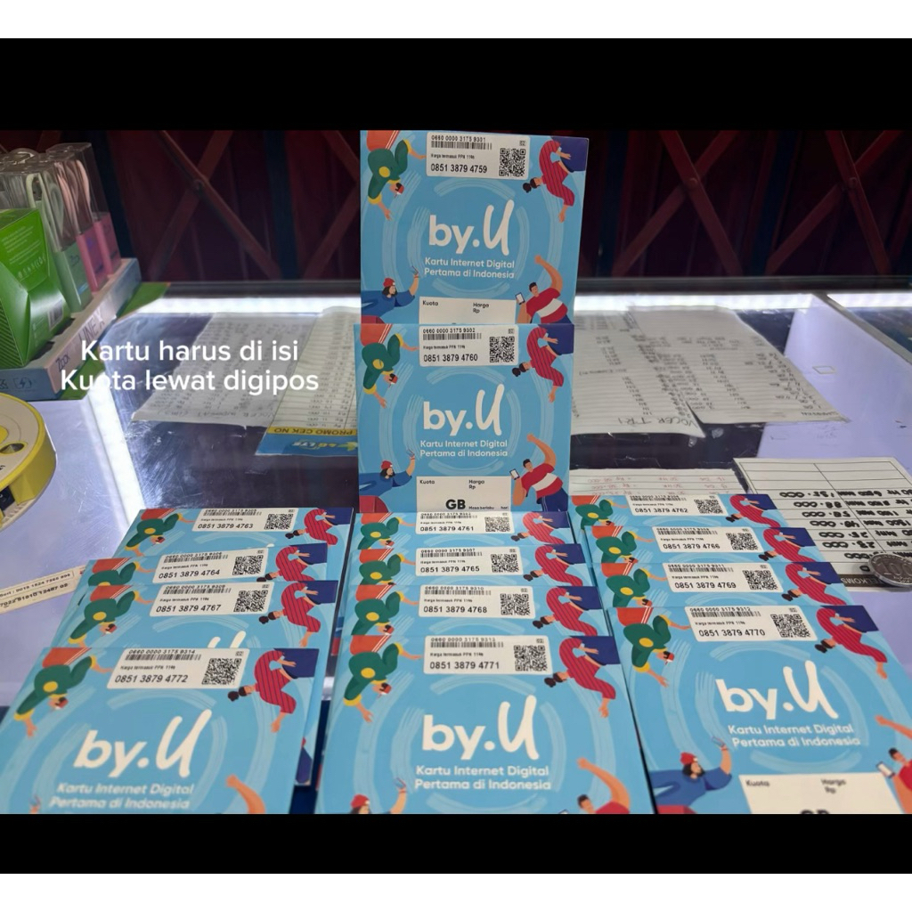 kartu perdana by u telkomsel kosongan (belum registrasi)