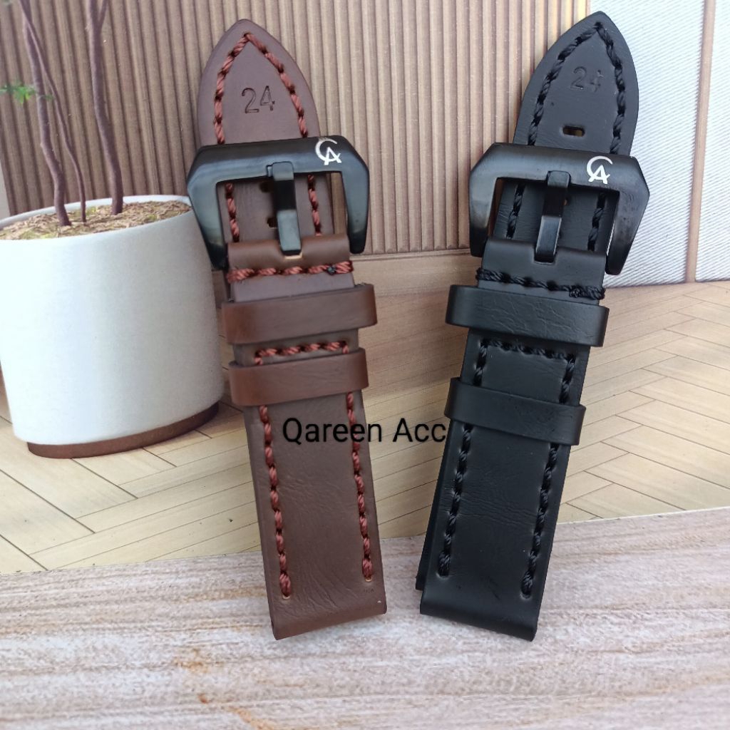 Tali Alexandre Christie Kulit 24mm Strap Jam Tangan Arloji Pria Hitam Coklat