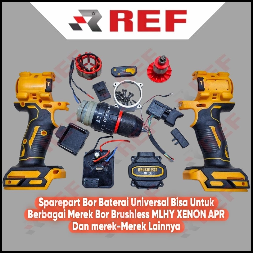 Sperpart bor cordless 20v 24v 48v 88v universal gearbox chuck 3/8 10mm dinamo modul bor baterai 20v 