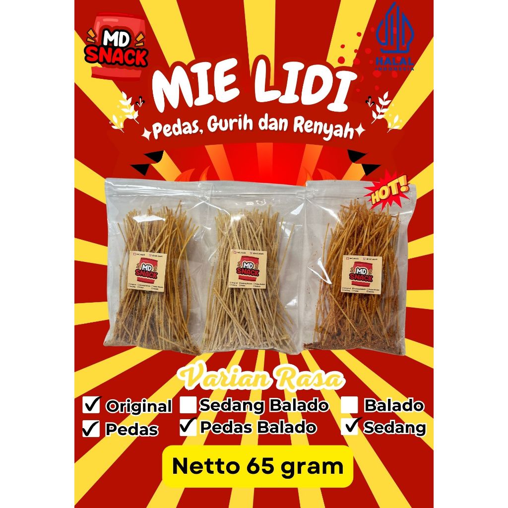 

Lidi Lidian 65 gram Pedas Daun Jeruk