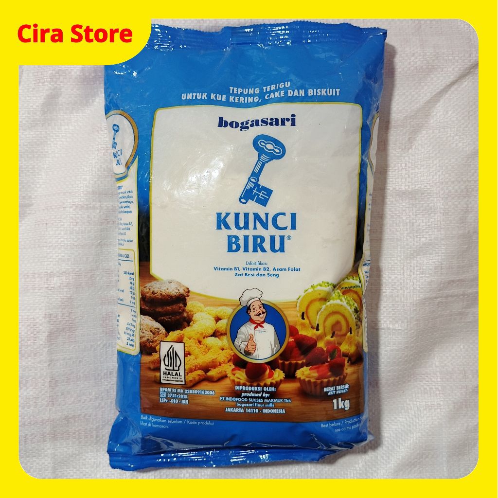 

Tepung Terigu Bogasari Kunci Biru 1 kg
