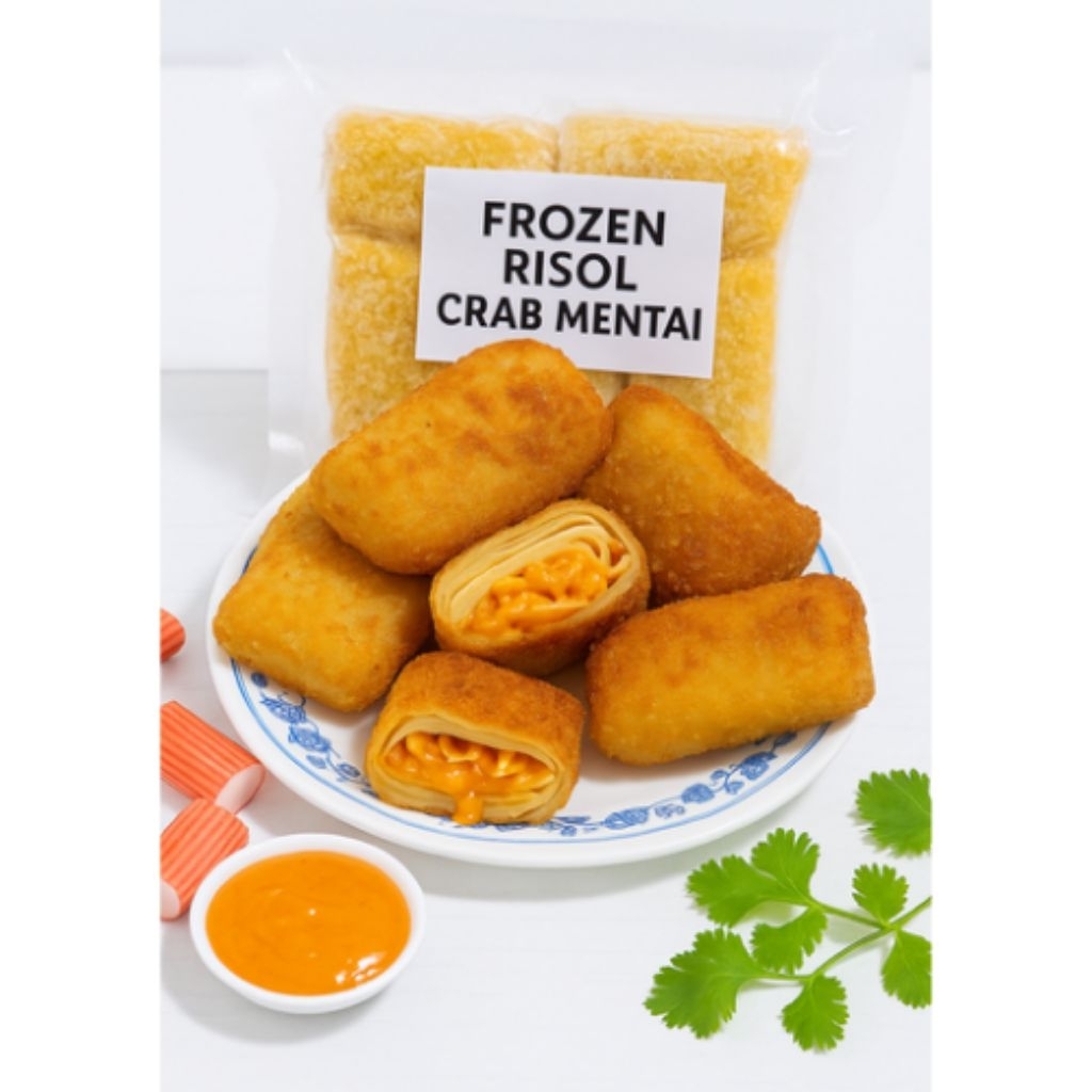 

FROZEN / Risol Crab Mentai isi 5 / Mayo (Pedas & Ori) Isi 10/ Ayam Suwir Isi 10 / By Sahl Dapur Sat-Set (Pizza Gaza)