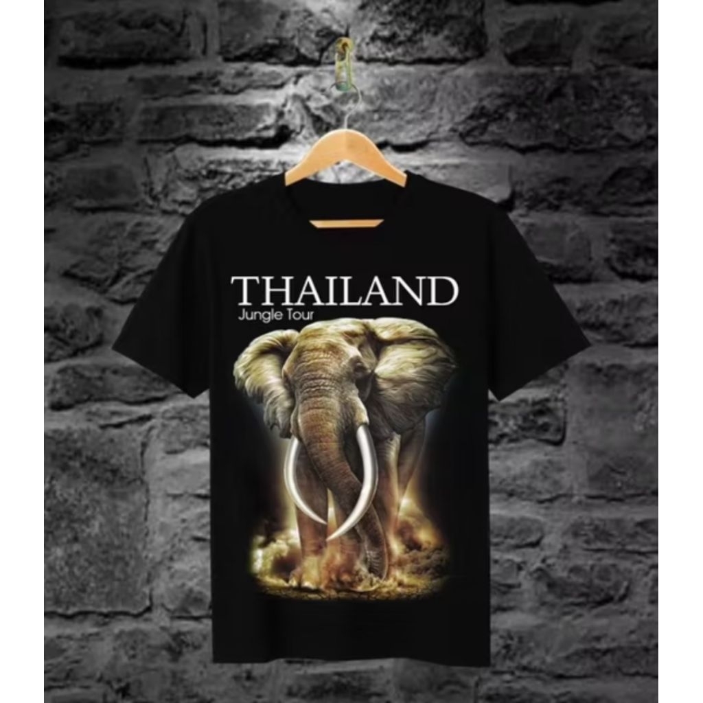 kaos oleh-oleh thailand gajah JUNGLE TOUR baju souvenir thailand