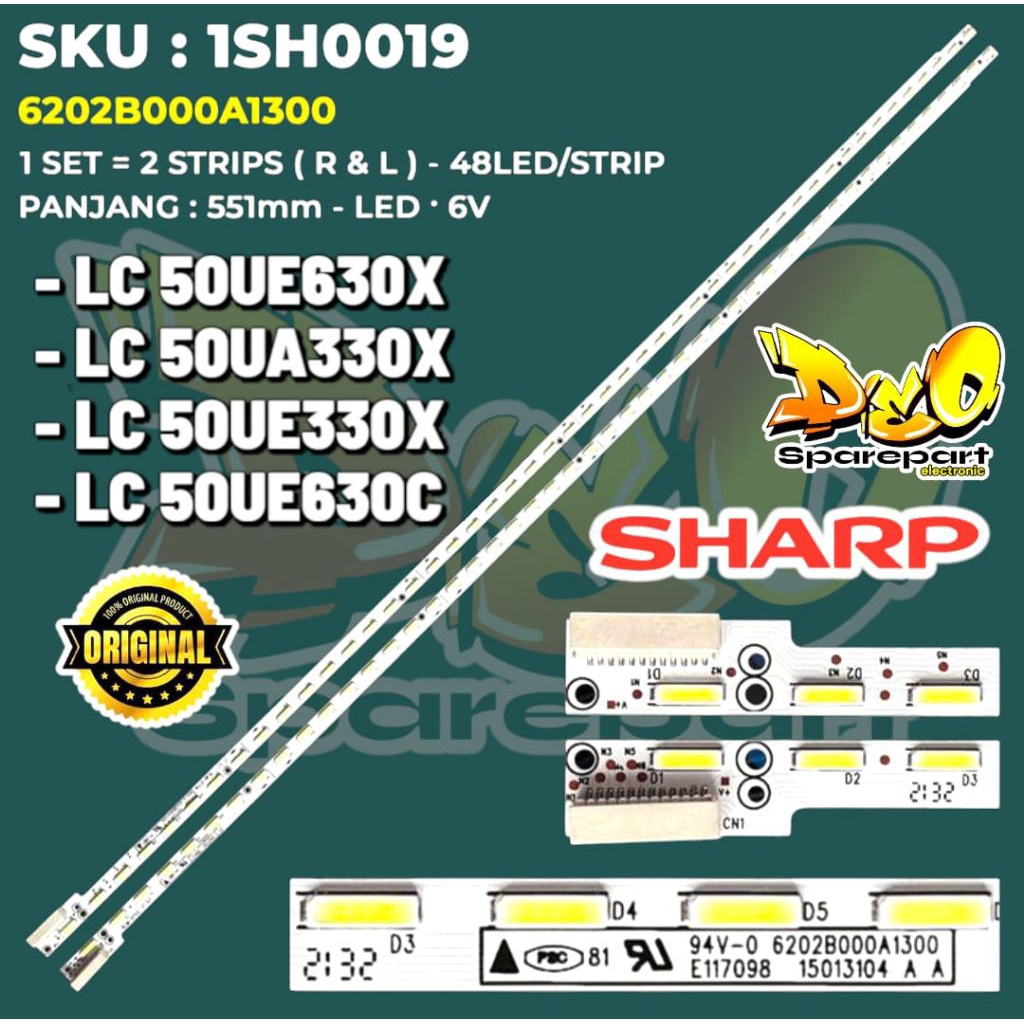 BACKLIGHT TV SHARP 50 INC LC50UA330X LC50UE330X LC50UE630X LC50UE630C