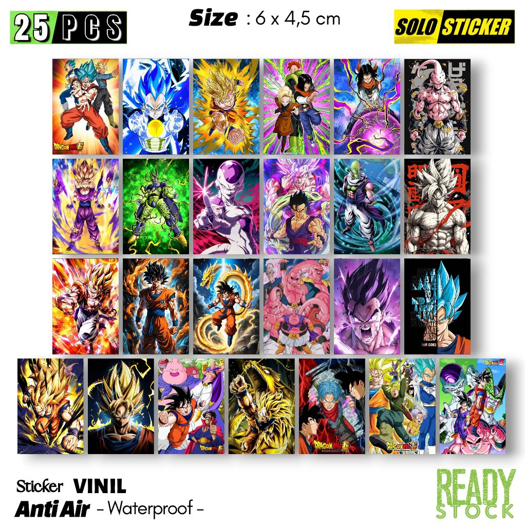 

Sticker Vinil Dragon Ball Waterproof Sticker Laptop Paper Stationery Tumbler Koper HP Diary Notebook