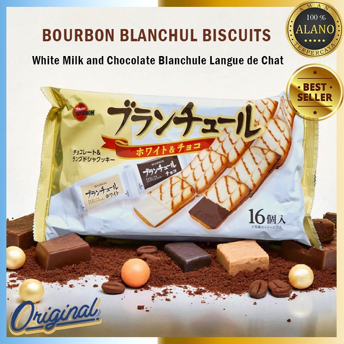 

Bourbon Blanchule Biscuits White Milk and Chocolate Blanchule Langue de Chat Original Japan Biskuit Cokelat Jepang