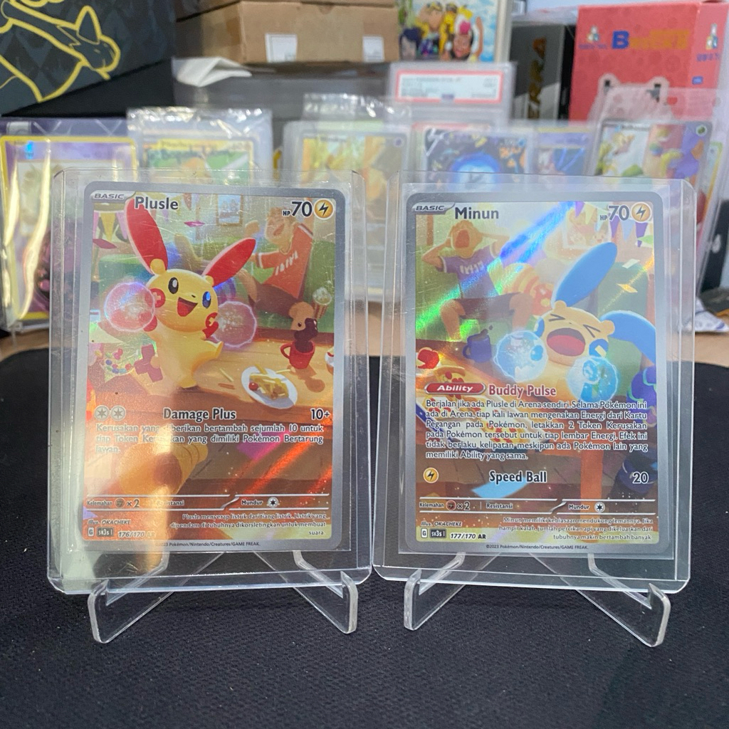 Set connecting Art Plusle• Minun AR 176/177/170 TCG Pokemon Indonesia