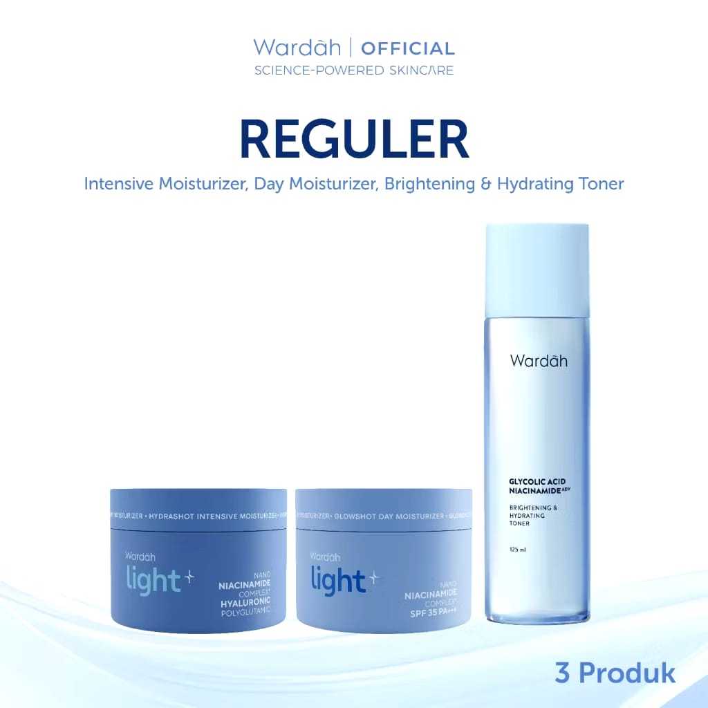 WARDAH Lightening Basic Mosturizer Kit - Day Cream, Night Cream, Face Toner - Pelembab Wajah & Hydra