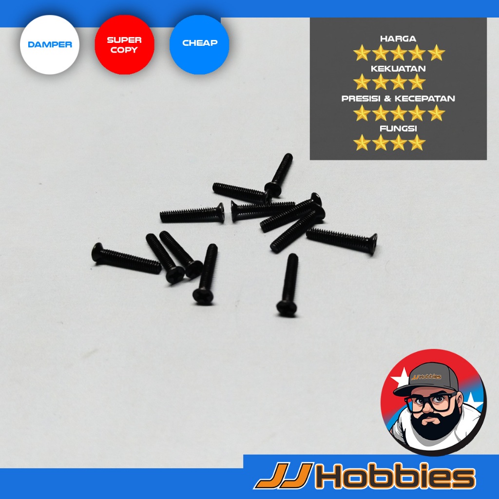 Baut Counter Sunk 12mm - Hitam