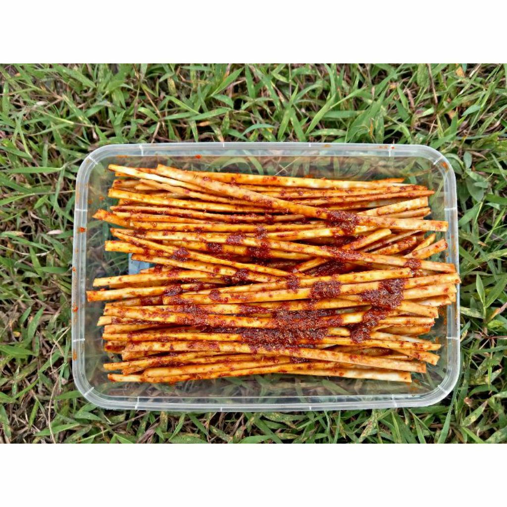 

MIE lidi gepeng bumbu jelabed kemasan box berat 100 gr