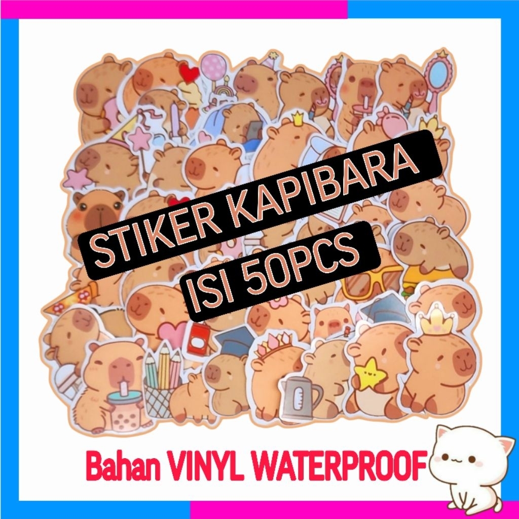 

COD Stiker KAPIBARA waterproof isi 50pcs