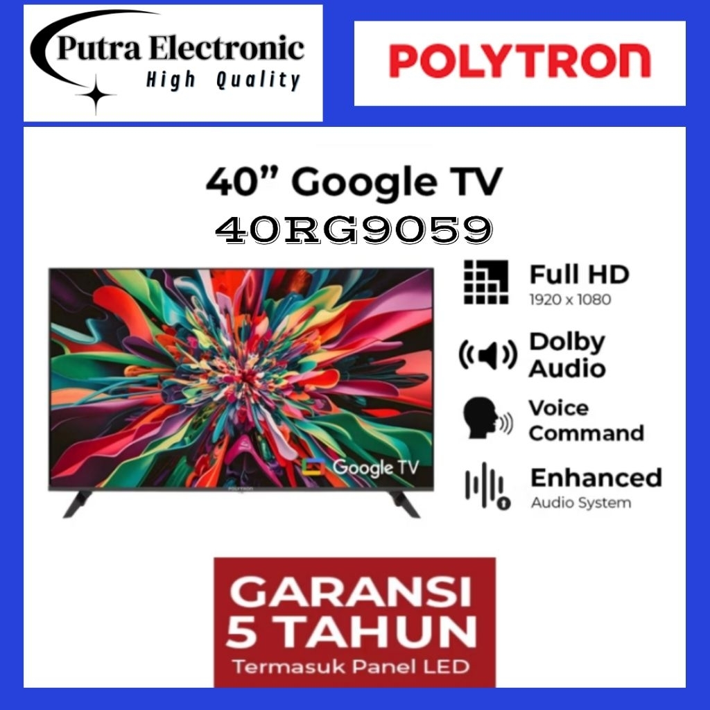 POLYTRON 40RG9059 FULL HD GOOGLE TV 40 INCH