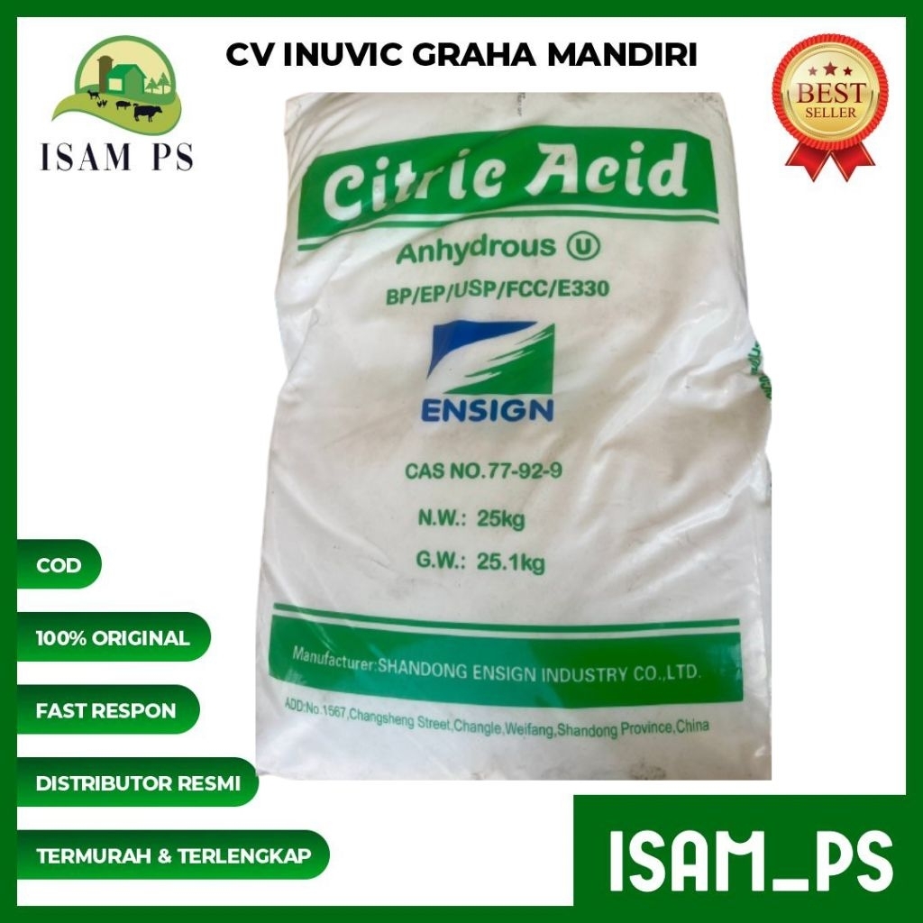 CITRIC ACID ANHYDROUS / ASAM SITRAT / CITRUN 25 KG