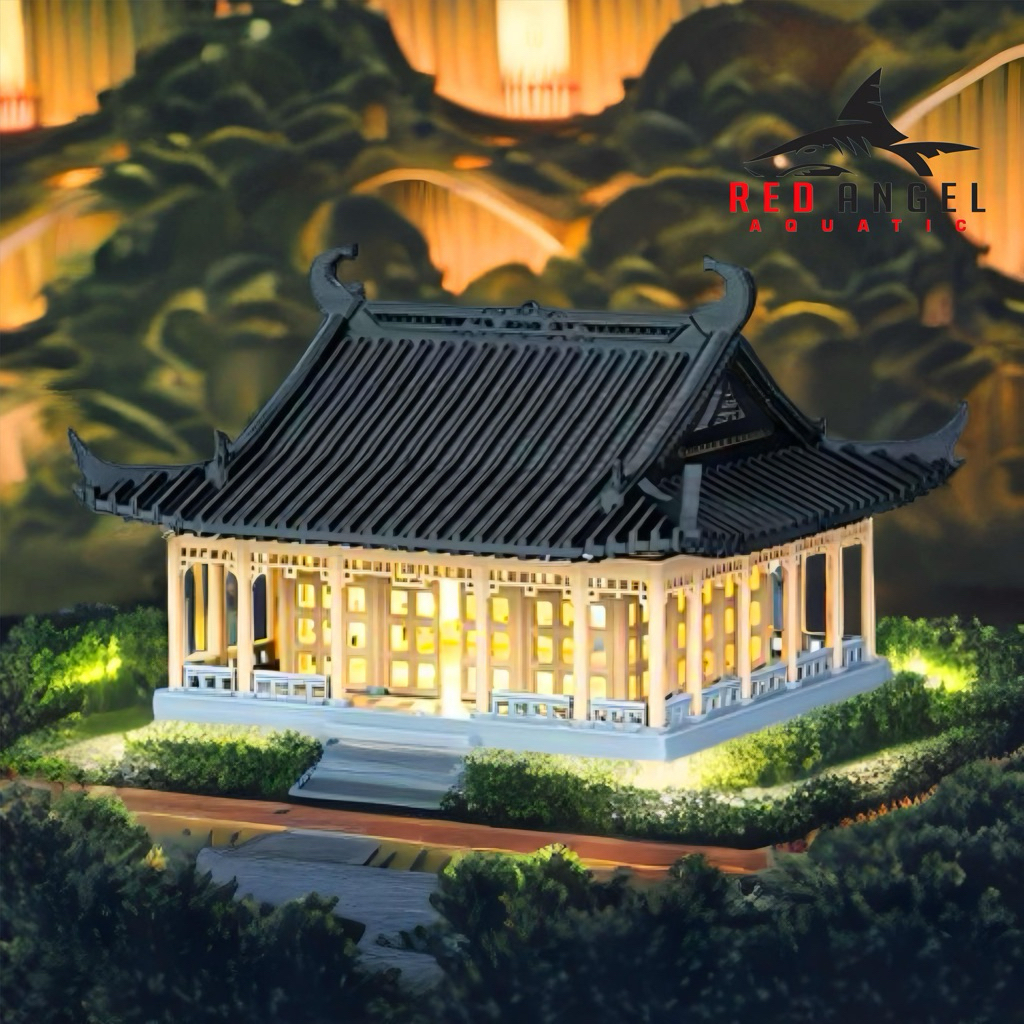 miniatur rumah kuil china jumbo mewah berlampu hiasan aquascape paludarium super realistic