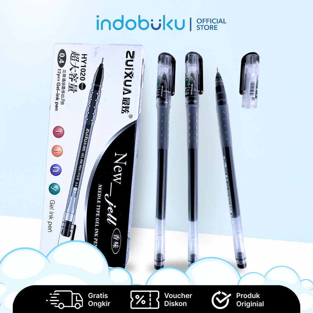 

ZUIXUA Gel Pen New Jell 0.4mm Pulpen Gel Zuixua Lembut Untuk Menulis Isi 12 Pcs