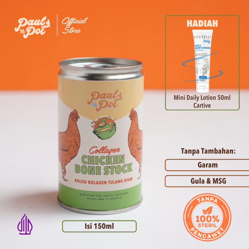 

Collagen Chicken Bone Stock - 1 Kaleng - 150ml - Bone Broth MPASI