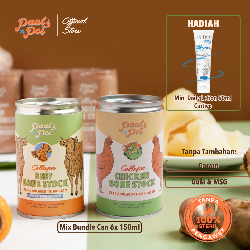 

Mix Bundle 3+3 - Collagen Chicken 3 & Beef Bone Stock 3 - Kaleng